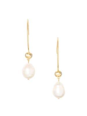 Sole Society Goldtone, Opal & Freshwater Pearl Open Hoop Earrings