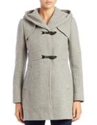 Jessica Simpson Wool-blend Tweed Toggle Coat