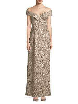 Vince Camuto Surplice Off-the-shoulder Gown
