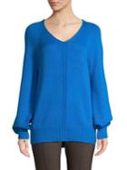 Lord & Taylor V-neck Cotton-blend Sweater