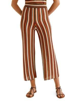 Mango Striped Pull-on Pants