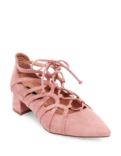Design Lab Lord & Taylor Faux Suede Lace-up Heels