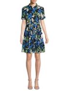 Vero Moda Floral-print Point Collar Shirtdress