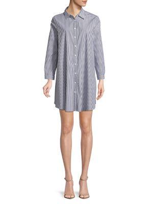 Bb Dakota Striped Cotton Shirt Dress