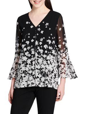 Calvin Klein Floral Flare Sleeve Blouse