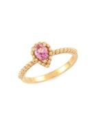 Lord & Taylor 14k Yellow Gold And Pear-shape Pink Amethyst Ring