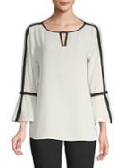 Calvin Klein Piped Bell Sleeve Blouse