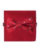 Susan G. Komen Knots For Hope Two-piece Snowflake Bow-tie And Pocket Square Set