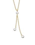 Honora Style 6mm White Cultured Pearl And 14k Yellow Gold Lariat Necklace