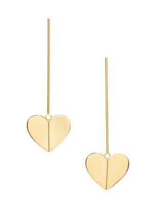 Kate Spade New York Heritage 12k Yellow Goldplated Metal Heart Linear Earrings