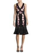 Betsy & Adam Embroidered Lace Dress