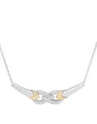 Lord & Taylor Diamond, Sterling Silver And 14k Yellow Gold Statement Necklace