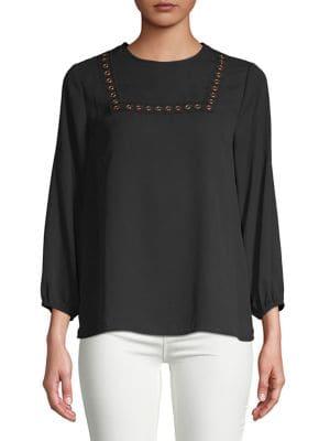 Ivanka Trump Grommet Long-sleeve Top