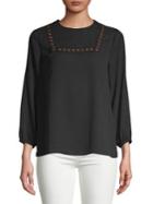 Ivanka Trump Grommet Long-sleeve Top