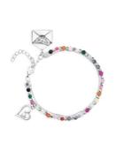 Lord & Taylor Rhodium-plated Sterling Silver Beaded Charm Bracelet