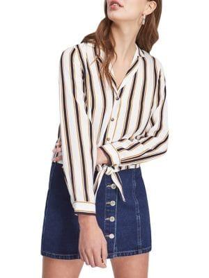 Miss Selfridge Striped Tie Front Shirt