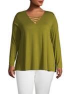 Grace Elements Plus Plus Lace-up Long-sleeve Top