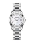 Longines Conquest Classic Stainless Steel And Diamond Watch