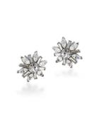 Carolee Brianna Deco Floral Crystal Button Earrings