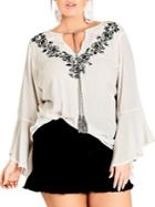 City Chic Plus Embroidered Lover Top