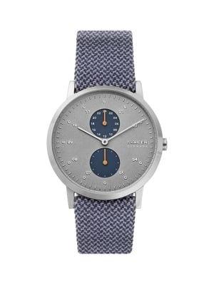 Skagen Kristoffer Recycled Stainless Steel & Leather-strap Watch