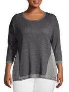 Marc New York Performance Plus Ribbed Three-quarter Sleeve Top