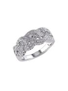 Sonatina Sterling Silver 0.125 Tcw Diamond Braided Ring