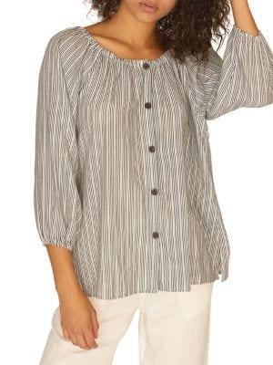 Sanctuary Striped Button-front Top