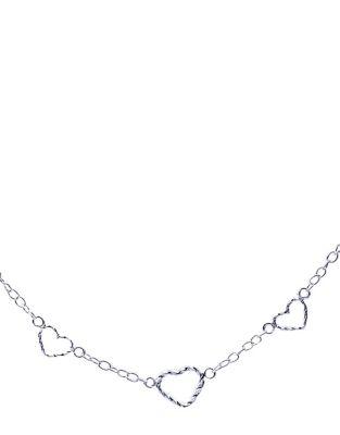 Lord & Taylor Heart Link Sterling Silver Chain Necklace
