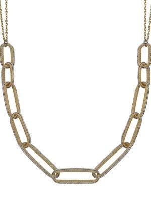 Lord & Taylor 14k Yellow & White Gold Wheat Chain Link Necklace