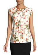 Karl Lagerfeld Paris Floral Cap-sleeve Top