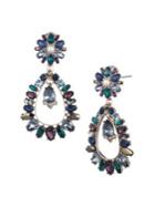 Marchesa Goldtone, Faux Pearl & Crystal Orbital Drop Earrings