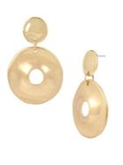 Robert Lee Morris Collection Golden Target Double Disc Drop Earrings