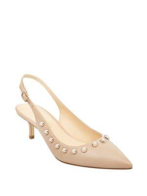 Ivanka Trump Aize Leather Embellished Slingback Heels