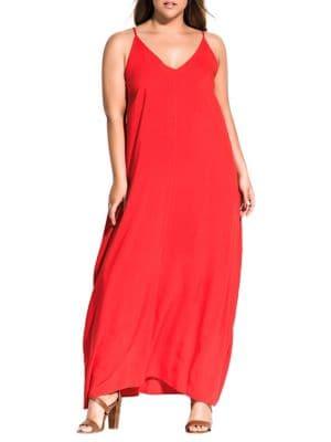 City Chic Plus V-neck Maxi Dress