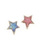 Betsey Johnson Celestial Crystal And Mismatch Star Earrings