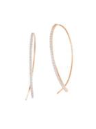 Lord & Taylor Crystal Curved Bar Pull-through Threader Earrings
