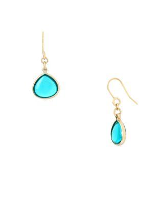 Kenneth Cole New York Abalone Teal Drop Goldtone Earrings