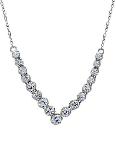Lord & Taylor Cubic Zirconia And Sterling Silver V-shaped Necklace