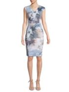 Calvin Klein Floral-print Knee-length Sheath Dress