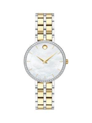 Movado Kora Diamond Bezel Two-tone Bracelet Watch