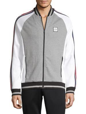 Calvin Klein Performance Raglan Striped Bomber Jacket