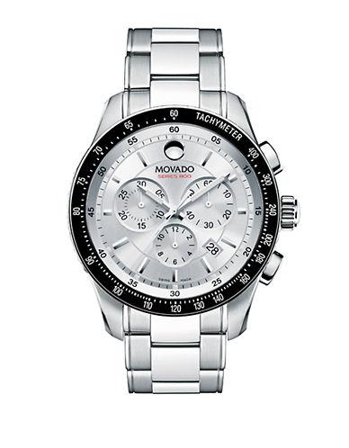 Movado Mens Silver Stainless Steel Chronograph Watch