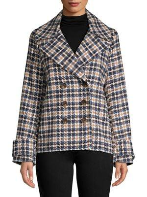 Miss Selfridge Plaid Double-breasted Coat