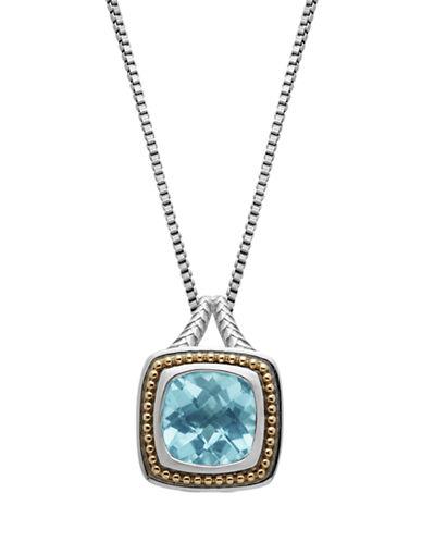 Lord & Taylor Sterling Silver 14kt. Yellow Gold And Sky Blue Topaz Pendant Necklace