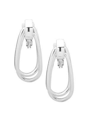 Anne Klein Silvertone Door Knocker Clip-on Earrings