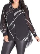 City Chic Plus Line Up Relaxed-fit Button-down Shirt
