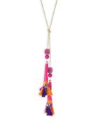 Robert Rose Beaded, Pompom And Tassel Y-necklace