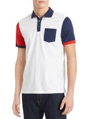 Calvin Klein New Essentials Liquid Touch Regular-fit Colorblock Cotton Polo