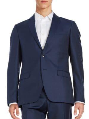 Black Brown Jack Fit 2-button Wool Jacket